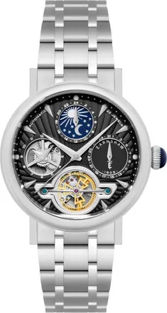 Earnshaw Beaufort Black Dial Mens Watch ES-8309-11