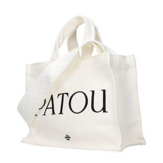 Patou Logo-Embroidered Fabric Tote Bag - White