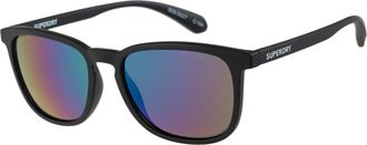 Superdry Sonnenbrille SUPERDRY Modell 996087, Herren, schwarz, matt, Sonnenbrillen Sonnenbrille, Vollrand, verspiegelte Gl&auml;ser, Markenlogo am B&uuml;gel