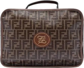 Fendi Pre-owned Canvas Reistas - unisex - Vintage Handtas - Bruin - ONE Size - Leer - Vintage