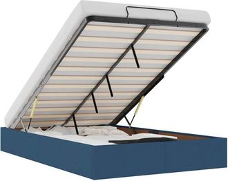 vidaXL Estructura De Cama Otomana Sin Colch&oacute;n Tela Azul 120x190 Cm Vidaxl