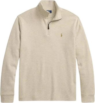 Polo Ralph Lauren Hoodies & sweatvesten, Heren, Beige, L, Katoen, Estate-Rib Quarter-Zip Pullover
