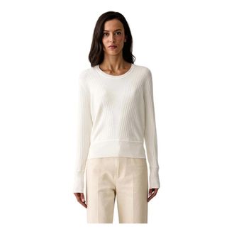 Liu Jo Gebreide trui met ronde hals - Dames - Truien - Beige - Maat: XL Viscose