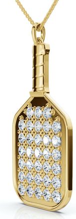 Pompeii3 1Ct Diamond Studded Pickleball Paddle Pendant Necklace 14k Gold Lab Grown Size: 3/4 Tall