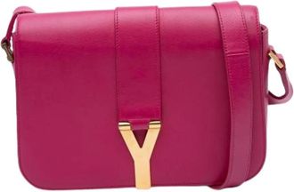 Saint Laurent Pre-owned Cross Body Bags, female, Pink, Size: ONE SIZE Pre-owned Vintage Leather Shoulder Bag