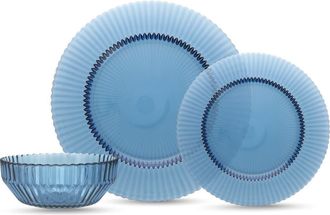 Fortessa Archie 12-Piece Glass Dinnerware Set in Cornflower at Nordstrom