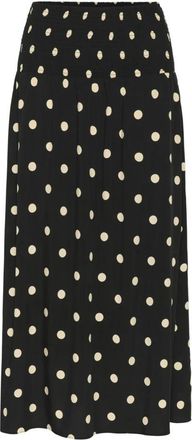 Saint Tropez Maxi Rok Zwart Creme Brulee Grote Stip - Dames - Maxi Rokken - Zwart - XS - Rokken