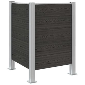 vidaXL Valla De Cubo De Basura Gris 85 X 85 X 115 Cm Aluminio Y Wpc Vidaxl