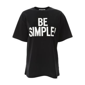 Moschino T-Shirts, female, Black, Size: S Be Simple Oversize Tshirt