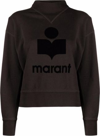 Isabel Marant Dark Grey Moby Logo Sweatshirt