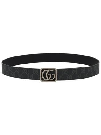 Gucci Black GG Logo Reversible Belt