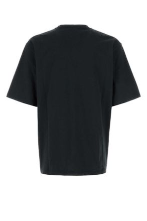 Alexander McQueen Mens Two-Tone Cotton T-Shirt Blackblack Exterior