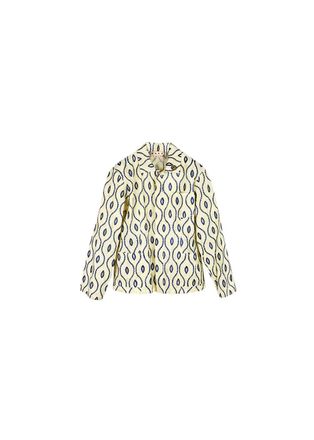 Marni Cream & blue embroidered cutwork jacket Size S