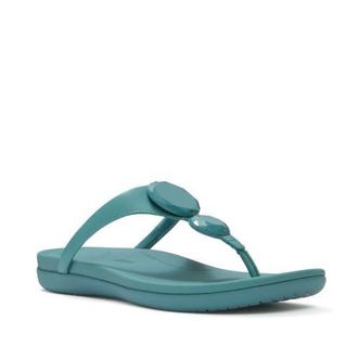 FitFlop Solay Glossy-Disc TP Sandal in Teal at Nordstrom, Size 10
