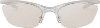 Fendi FE40176U46G Cat-Eye Semi Rim Sunglasses - Beige
