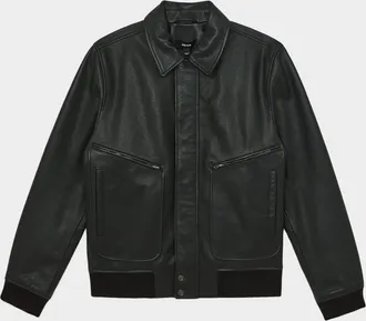 Reiss Men & apos;s Purleigh Grained Leather Full-Zip Jacket