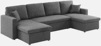 Sweeek Sofá cama panorámico de 4 plazas en tela