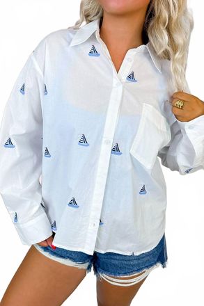 Merci Womens Sail Away With Me Top In White