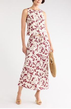 Nordstrom Rack Textured Button Front Vest in Ivory- Burgundy Bowie Abstract at Nordstrom Rack, Size X-Large