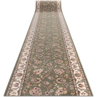 RugsX Rugsx - Corredor De Lana Nain Flores 7338 51088 Verde / Beige 80cm Green 80x1350 Cm