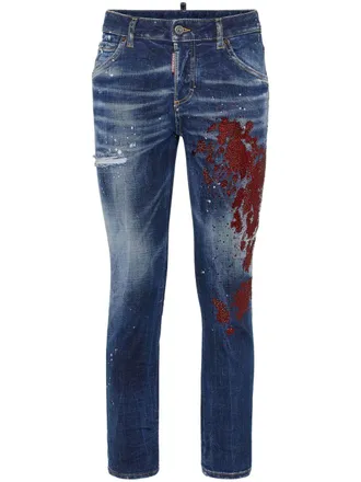 Dsquared2 Jeans skinny con effetto schiarito - Blu