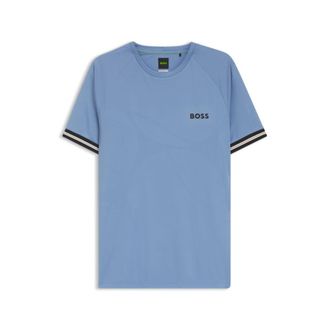 BOSS Active slim-fit T-shirt with tennis-ball embossing