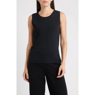 Anne Klein Sleeveless Knit Top in Anne Black at Nordstrom, Size X-Large