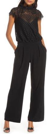 Julia Jordan Lace Blouson Jumpsuit in Black at Nordstrom Rack, Size 10