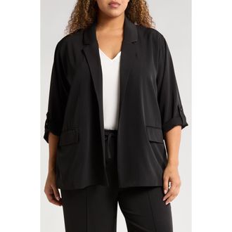 Lyss&eacute; Genevieve Relaxed Blazer in Black at Nordstrom, Size 1X