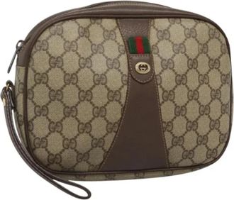 Gucci Pre-owned Leather clutches - Dames - Vintage Clutch - Beige - ONE Size - Leer - Vintage