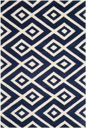 Safavieh Alfombra lana blu scuro/neutrale 152 x 244 cm