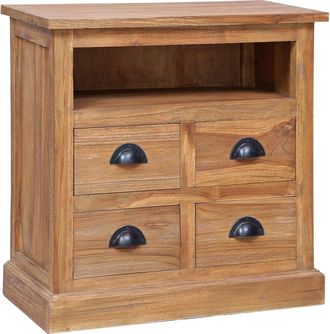 vidaXL Mesita De Noche Madera De Teca Maciza 60x30x60 Cm Vidaxl