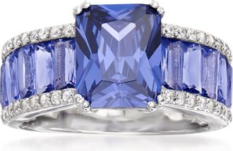 Ross-Simons Simulated Tanzanite and. CZ Ring in Sterling Silver