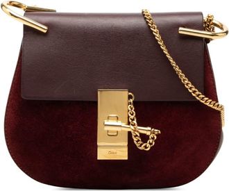 Chlo&eacute; Pre-owned Chloe Mini Bicolor Suede and Calfskin Drew Crossbody Ladies 6TZ6K3GNXYXQX03B