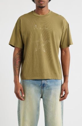 Elwood Crop Hill All Star Graphic T-Shirt in Olive at Nordstrom, Size Xx-Large