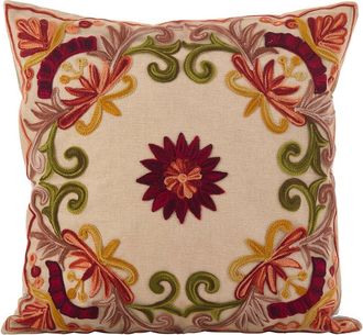Saro Lifestyle Embroidered Pillow