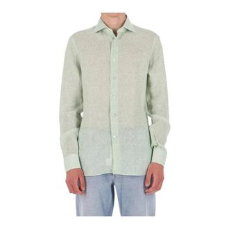 Borriello Linnen Melange Shirt - Heren - Casual Overhemden - Groen - 3XL - Linnen - Overhemden