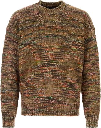 Alanui Mens Multicolor Acetate Blend Grunge Beat Sweater - Grey - Size Small