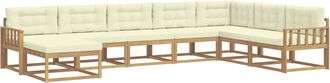 vidaXL Conjunto De Sof&aacute;s De Exterior 8 Uds. Blanco Y Crema Vidaxl