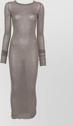 Rick Owens long ribbed dress crew neck sheer
