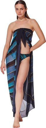 Gottex Willow Pareo in Black-Blue at Nordstrom