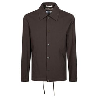 Paolo Pecora Light Jackets, male, Brown, Size: L Giubbotto Seersucker