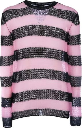 We11done Maglione a righe - Rosa