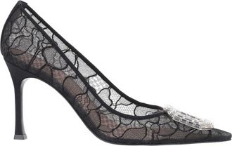 Amina Muaddi Black Pointed-toe Pumps