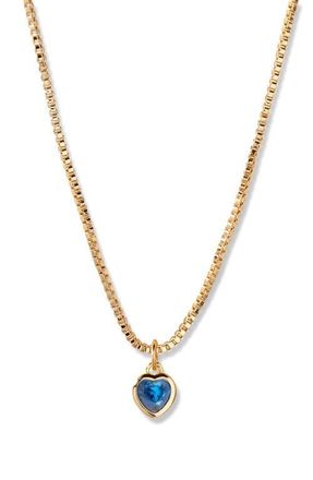 Brook & York Mackenzie Birthstone Heart Pendant Necklace in Gold/September at Nordstrom