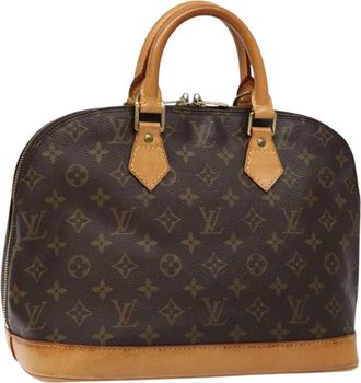 Louis Vuitton Alma Handbag Monogram Canvas Brown Canvas Bag (Pre-Owned)