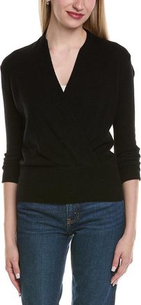 Sofiacashmere Modern Faux Wrap Wool & Cashmere-Blend Sweater
