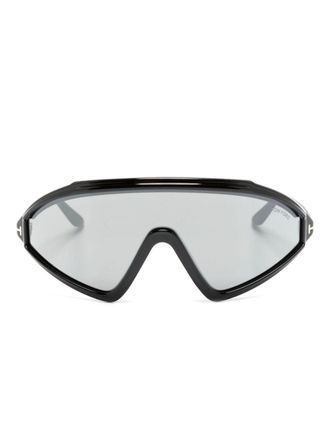 Tom Ford Eyewear Occhiali da sole Lorna a mascherina - Nero
