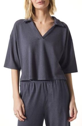 Splendid Brooke Johnny Collar Top in Ash Navy at Nordstrom Rack, Size Small