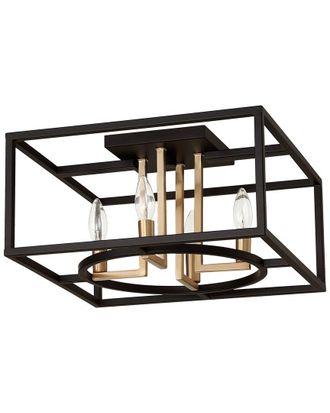 Eglo Eglo Mundazo 4 Light Open Frame Ceiling Light With Matte Black & Gold Finish